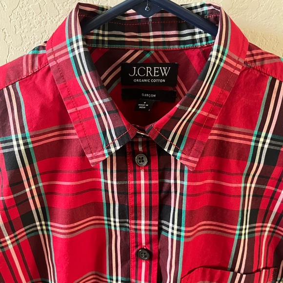 J.Crew Women’s Garcon Classic Shirt Tartan Plaid 100% Organic Cotton Size 4 - Picture 6 of 12